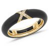 Ring in Black Enamel  Yellow Gold and Diamonds