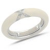 Ring in White Ivory Enamel  White Gold and Diamonds