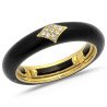 Ring in Black Enamel  Yellow Gold and Diamonds