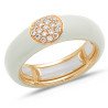 Ring in White Ivory Enamel Rose Gold and Diamonds