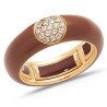 Ring in Brown Enamel, Rose Gold and Diamonds