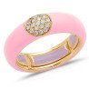 Ring in Pink Enamel, Rose Gold and Diamonds