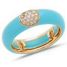 Ring in Turquoise Enamel, Rose Gold and Diamonds