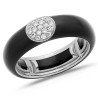 Ring in Black Enamel, White Gold and Diamonds