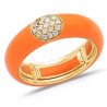 Anello in Smalto Hermes Orange Oro Giallo e Brillanti