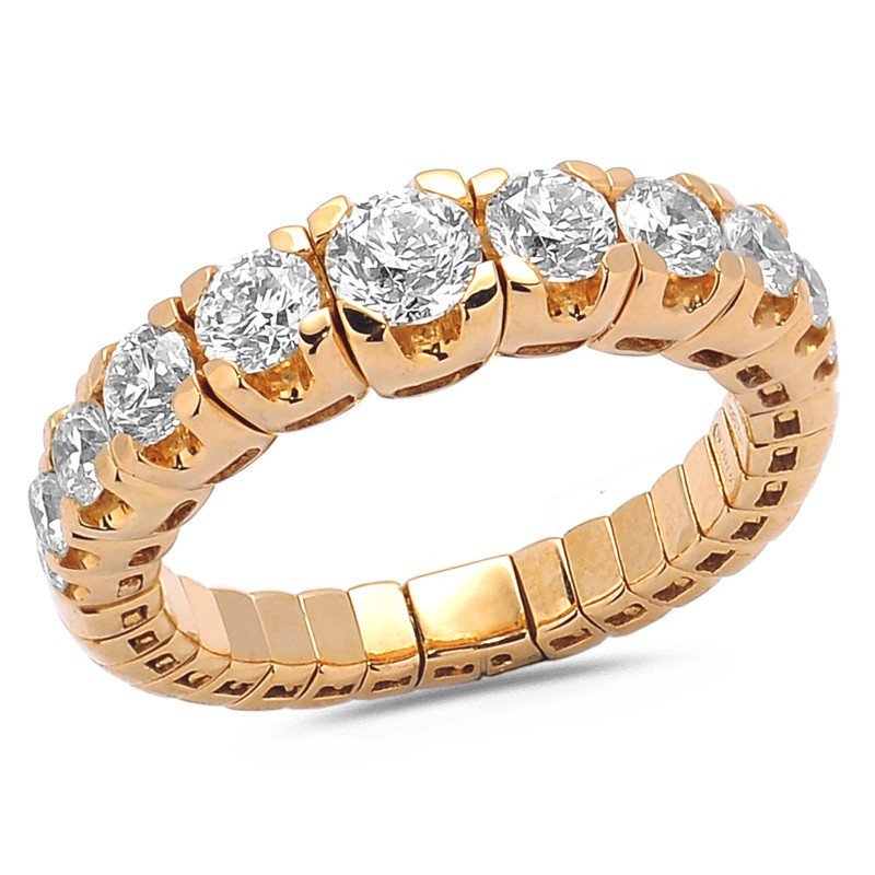 Expandable Degradè Diamonds Ring Yellow Gold 1J197G