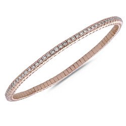 Bracciale Tennis Espandibile Brillanti Champagne  Due Carati e Mezzo Oro Rosa 5B153G