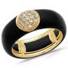 Anello Smalto Black Oro Giallo e Brillanti