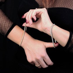 Bracciale Tennis Espandibile Brillanti Tre Carati Indossato Modella