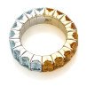 Eternity Ring Expandable Aquamarine and Citrine Emerald Cut White and Yellow Gold