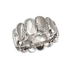 Expandable Wave Ring White Gold