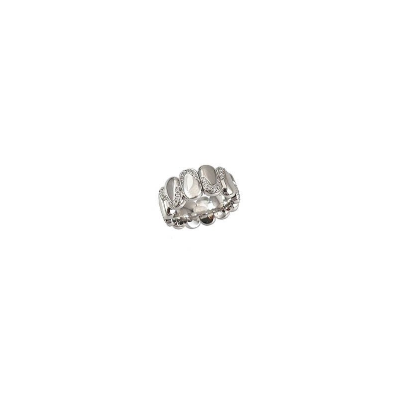 Expandable Wave Ring White Gold