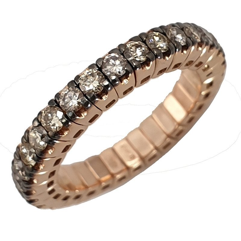 Eternity Expandable  Champagne Diamond Ring Rose Gold