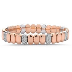 Bracciale Espandibile Pavè Diamanti Oro Rosa