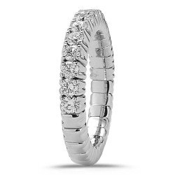 Expandable Band Ring with Diamonds Half Band White  Gold 
1M248W