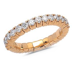 Expandable Ring with Diamonds Half Band Yellow Gold 1M248G