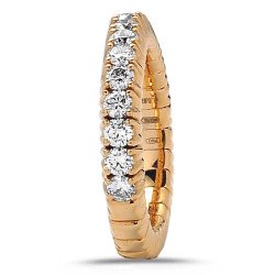 Expandable Ring with Diamonds Half Band Yellow Gold 1M248G