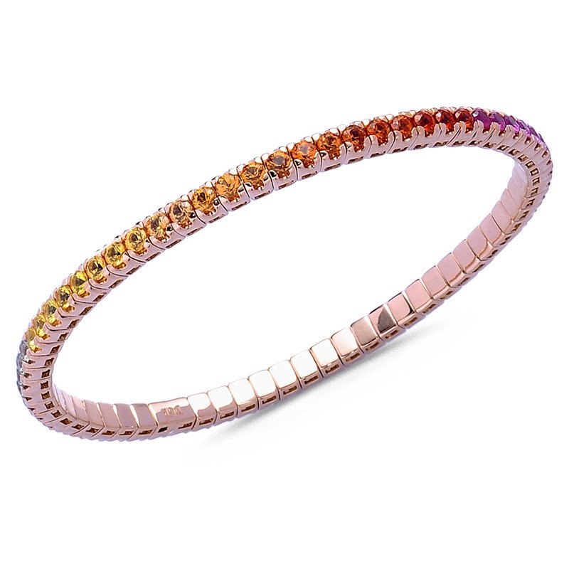 Bracciale Tennis Espandibile Zaffiri Arcobaleno Oro Rosa 
5C134R 5C128W 5D181R