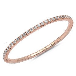 Bracciale Tennis Espandibile Brillanti Cinque Carati Oro Rosa