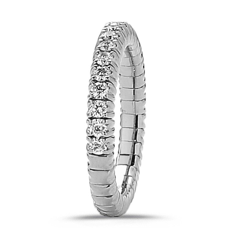 Expandable Ring with Diamonds Half  Band White  Gold  1M250W 1CQ83W