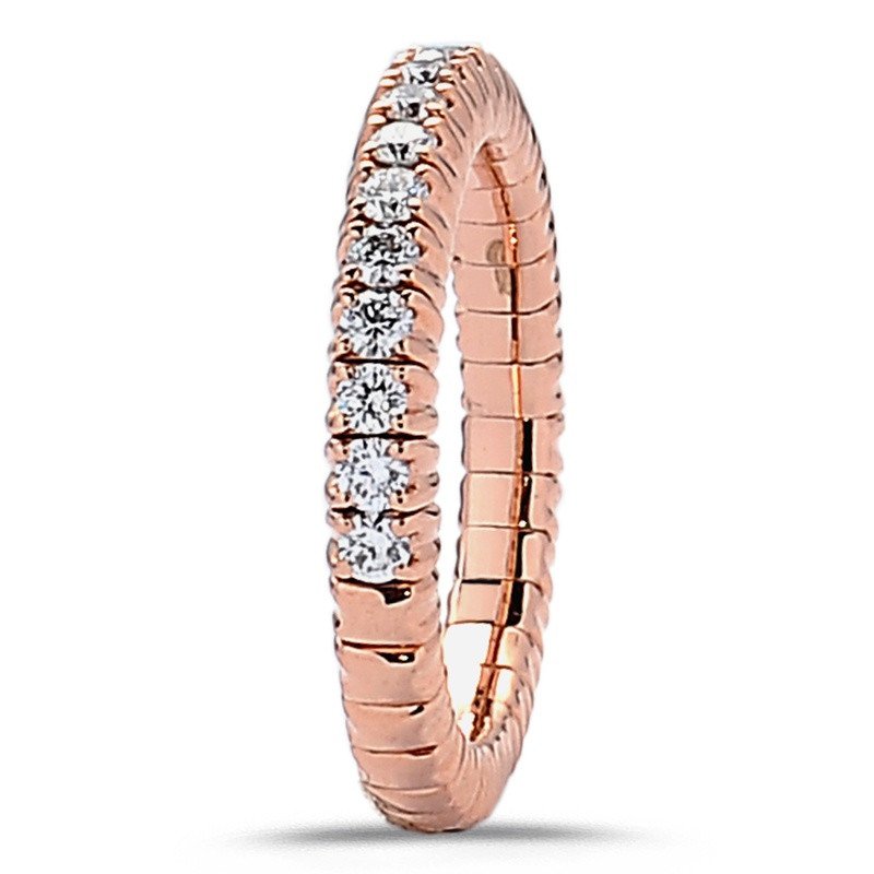 Anello Fedina Espandibile Metà Giro con Brillanti Oro Rosa 1M250R 1CQ83R