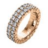 Ring Eternity Expandable Double Row Diamonds Rose Gold 1DJ52R 1N543R