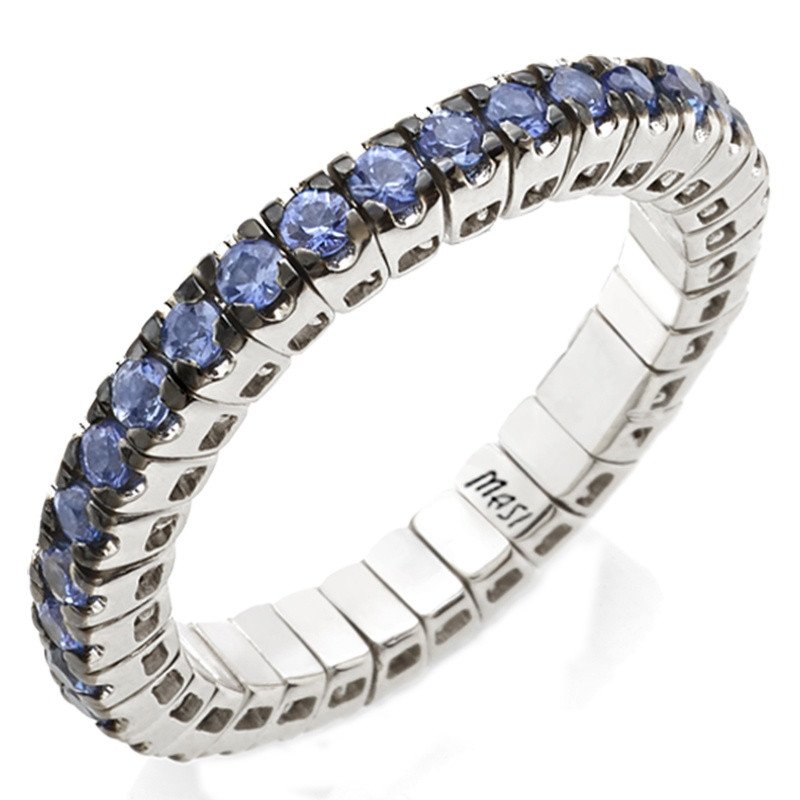 Expandable Eternity One Carat Blue Sapphires White Gold