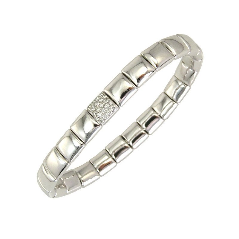 Expandable Bracelet Square Design White Gold