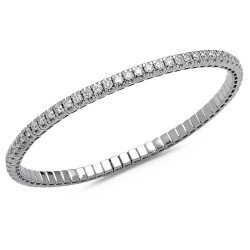 Expandable Tennis Bracelet Three Diamond Carats White Gold 5A917W