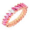 Expandable Diamond and Pink Sapphires Marquise Cut Ring Half Band Rose Gold