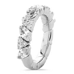 Expandable Diamond Marquise Shape Ring White Gold