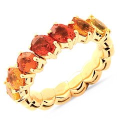 Anello Espandibile Zaffiri Multicolor Taglio Ovale Oro Gillo Zaffiri Tonalità Orange 1X673G852-2