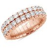 Double Row Expandable Diamond Ring Half Band Rose Gold 1N620R