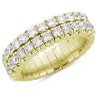 Double Row Expandable Diamond Ring Half Band Yellow Gold 1N620G