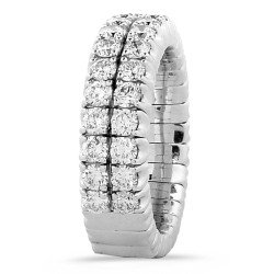 Double Row Expandable Diamond Ring Half Band White Gold 1N620W