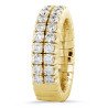 Double Row Expandable Diamond Ring Half Band Yellow Gold 1N620G