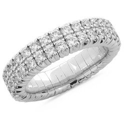 Eternity Ring Expandable Double Row Brilliant White Gold 1DJ80W 1N704G