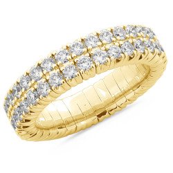 Eternity Ring Expandable Double Row Brilliant Yellow Gold 1N704G