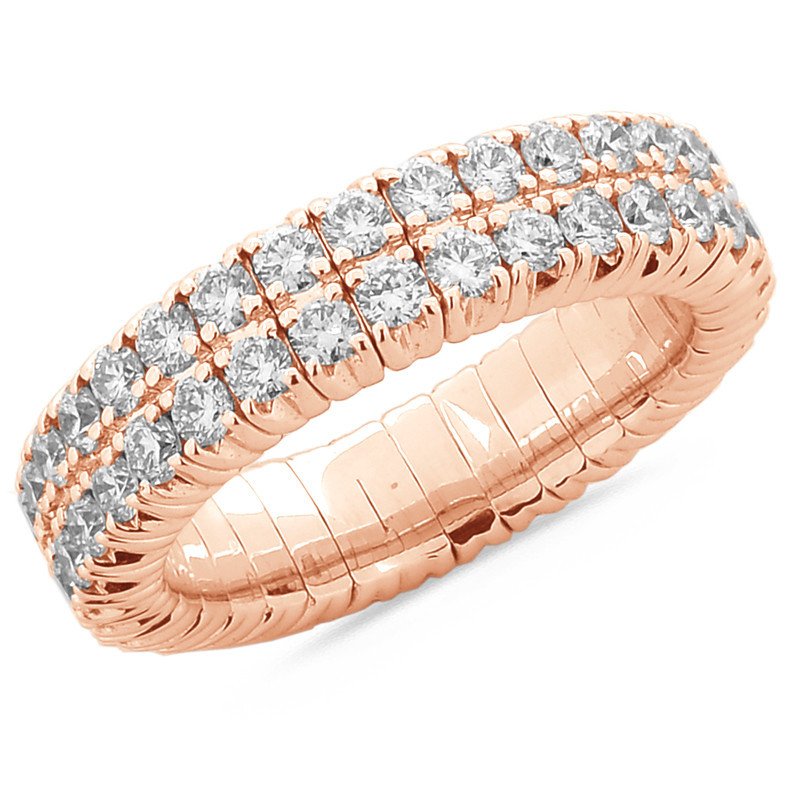 Eternity Ring Expandable Double Row Brilliant Rose Gold 1N704R