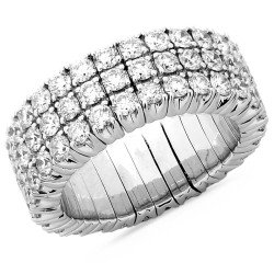 Ring Eternity Expandable Band Three Rows Diamonds White Gold 1N777W 1DJ53W