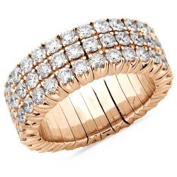 Ring Eternity Expandable Band Three Rows Diamonds Rose Gold 1N777R 1DJ53R