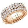 Ring Eternity Expandable Band Three Rows Diamonds Rose Gold 1N777R 1DJ53R