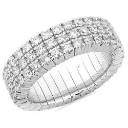 Three Row Expandable Eternity Diamond Ring All around White Gold 
1N661W