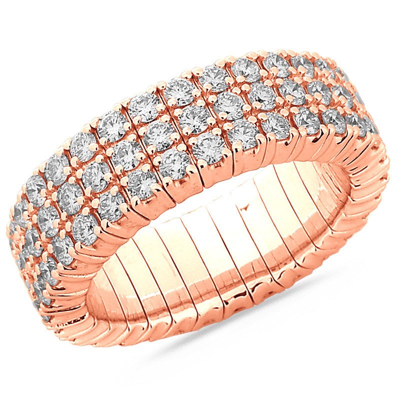 Three Row Expandable Eternity Diamond Ring All around Rose Gold 
1N661R