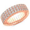 Three Row Expandable Eternity Diamond Ring All around Rose Gold 
1N661R