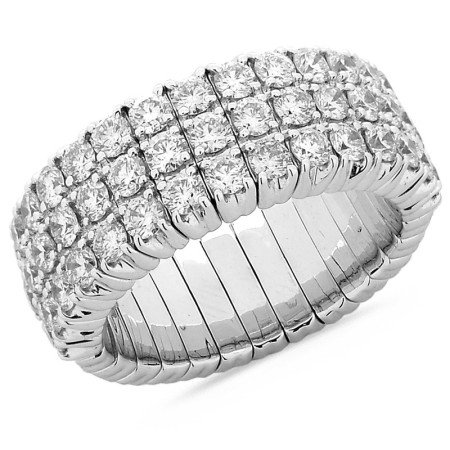 Expandable Ring Three Diamond Rows, Half Band White Gold 
1N781W 1DJ78W