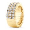 Expandable Ring Three Diamond Rows, Half Band Yellow Gold 1DJ78G 1N781G