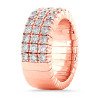 Expandable Ring Three Diamond Rows, Half Band Rose Gold  1N781R 1DJ78R