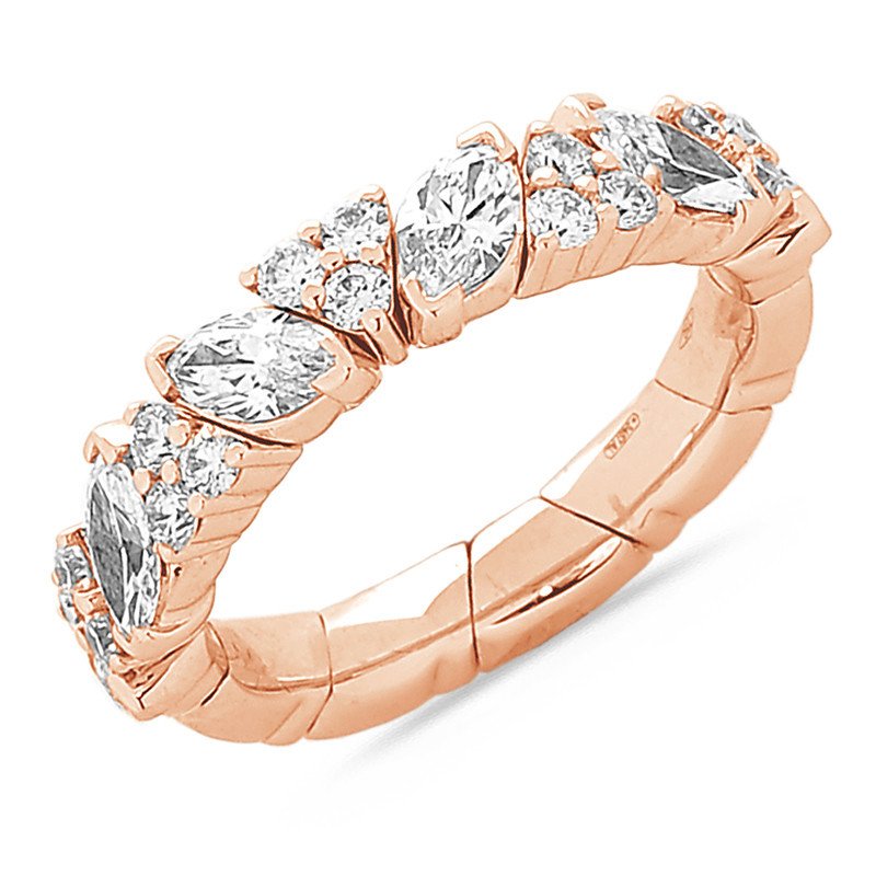 Expandable Diamond Marquise Shape Ring Rose Gold