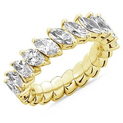 Anello Espandibile Diamanti Taglio Marquise Metà Giro Oro Giallo 1X665G